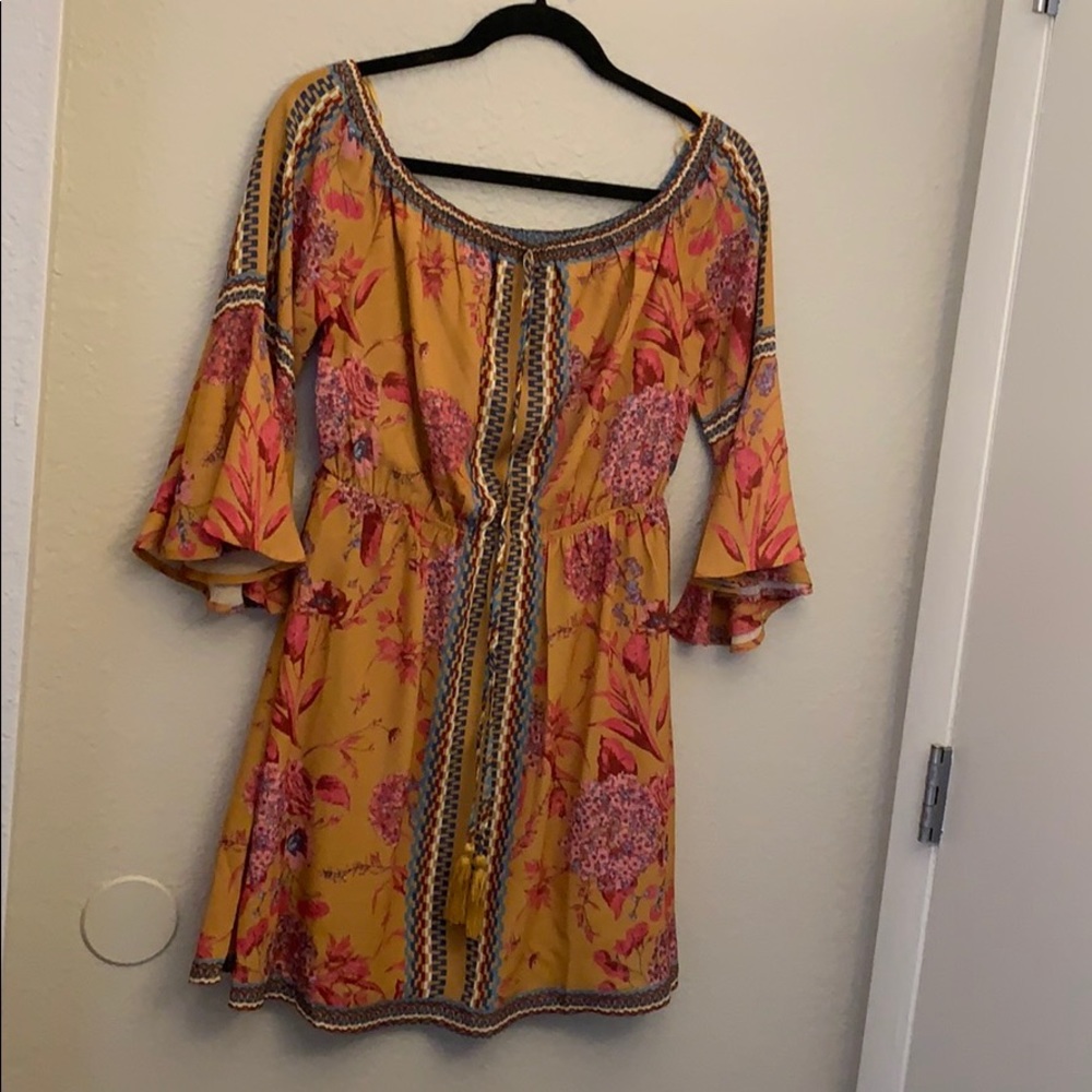 Off the shoulder print dress